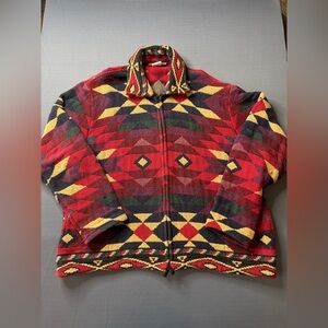 Vintage Painted Pony Fullzip Jacket Aztec Pattern  100% Cotton 27L 26W